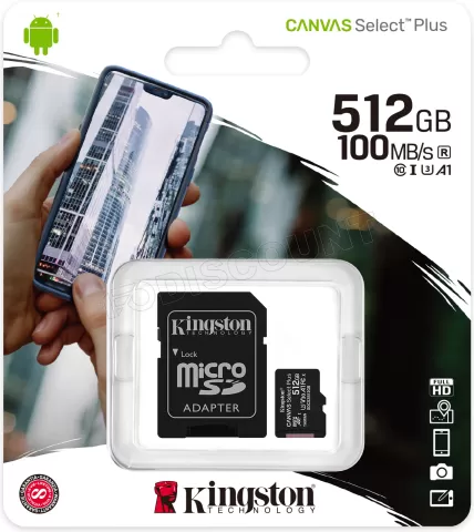 Photo de Carte mémoire Micro SD Kingston Canvas Select Plus - 512Go