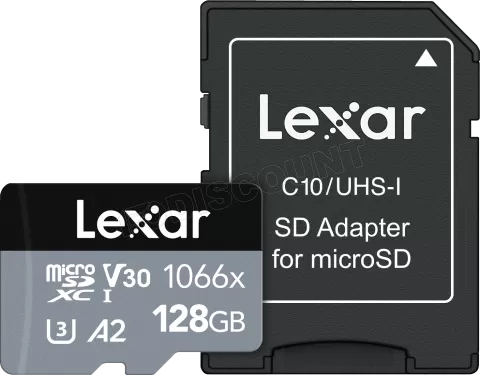 Photo de Carte mémoire Micro SD Lexar 1066x - 128Go avec adaptateur