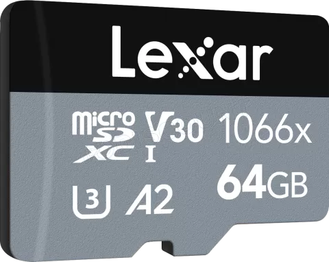 Photo de Carte mémoire Micro SD Lexar 1066x - 64Go avec adaptateur