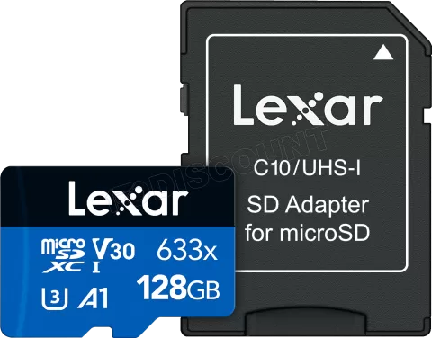 Photo de Carte mémoire Micro SD Lexar 633x - 128Go avec adaptateur