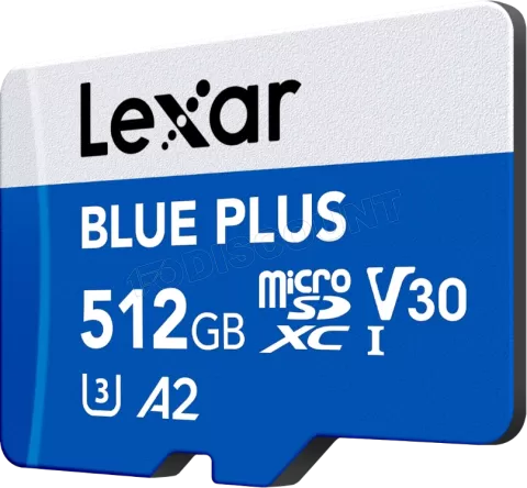 Photo de Carte mémoire Micro SD Lexar Blue PLus - 512Go