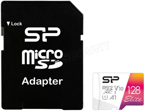 Photo de Carte mémoire Micro SD Silicon Power Elite - 128Go avec adaptateur