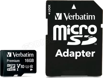 Photo de Carte mémoire Micro SD Verbatim Premium - 16Go avec adaptateur