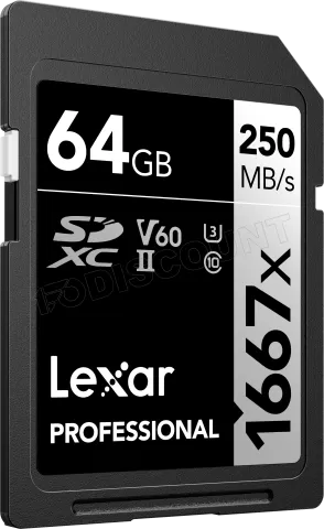 Photo de Carte mémoire SD Lexar 1667x - 64Go