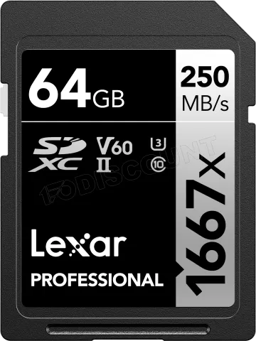 Photo de Carte mémoire SD Lexar 1667x - 64Go