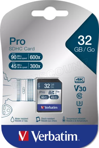 Photo de Carte mémoire SD Verbatim Pro U3 - 32Go