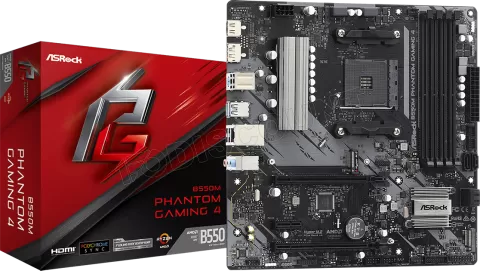 Photo de Carte Mère ASRock B550M Phantom Gaming 4 (AM4) Micro ATX