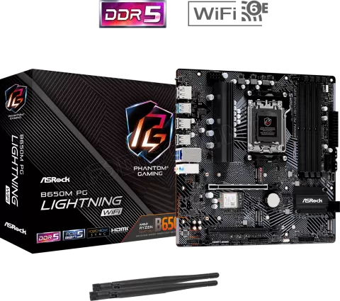 Photo de Carte Mère ASRock B650M Phantom Gaming Lightning WiFi (AM5) Micro ATX