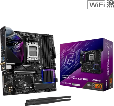 Photo de Carte Mère ASRock B850M Phantom Gaming Riptide WiFi (AMD AM5) Micro ATX