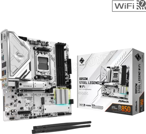 Photo de Carte Mère ASRock B850M Steel Legend WiFi (AMD AM5) Micro ATX