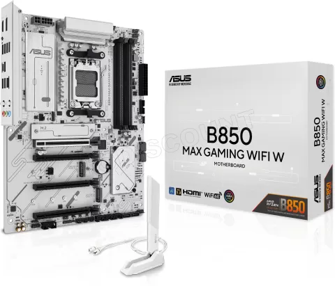 Photo de Carte Mère Asus B850 Max Gaming WiFi (AM5) (Blanc)