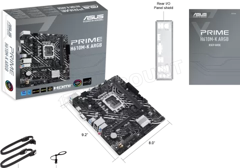 Photo de Carte Mère Asus Prime H610M-K aRGB DDR5 (Intel LGA 1700) Micro ATX