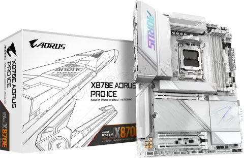 Photo de Carte Mère Gigabyte X870E Aorus Pro Ice (AMD AM5)