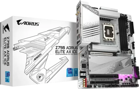 Photo de Carte Mère Gigabyte Z790 Aorus Elite AX Ice DDR5 (Intel LGA 1700)