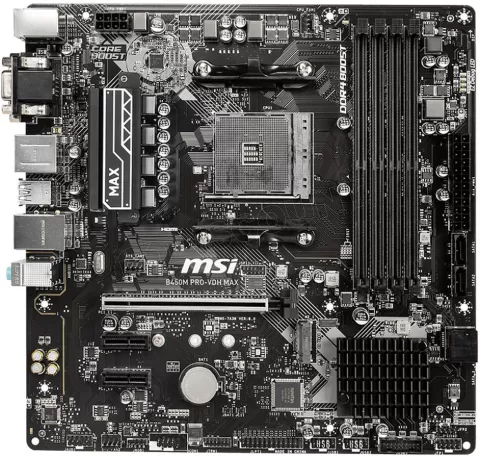 Photo de Carte Mère MSI B450M Pro-VDH Max (AM4) Micro ATX