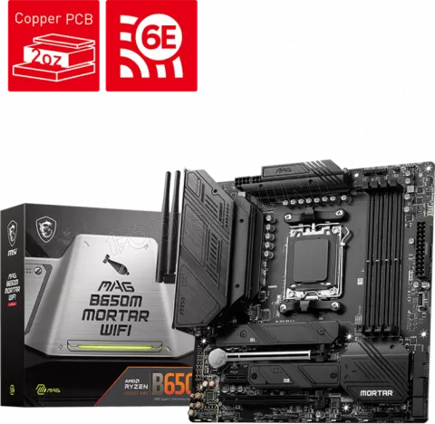 Photo de Carte Mère MSI Mag B650M Mortar WiFi (AM5) Micro ATX