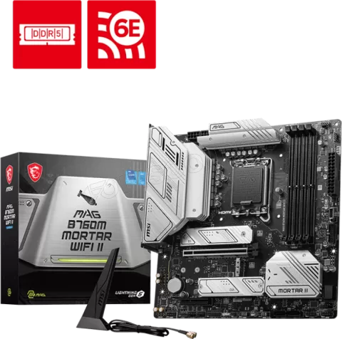 Photo de Carte Mère MSI Mag B760M Mortar WiFi II DDR5 (Intel LGA 1700) Micro ATX