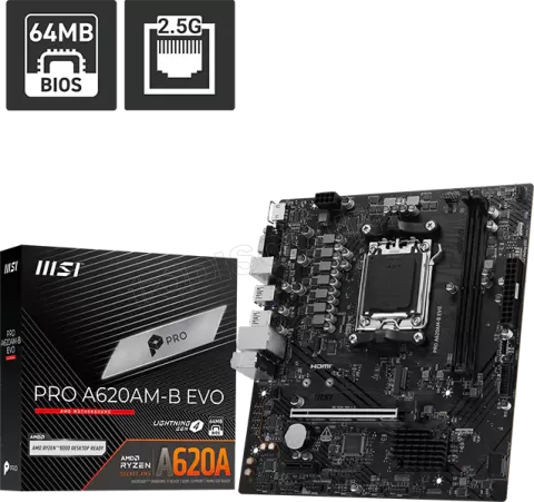 Photo de Carte Mère MSI Pro A620M-B EVO (AM5) Micro ATX