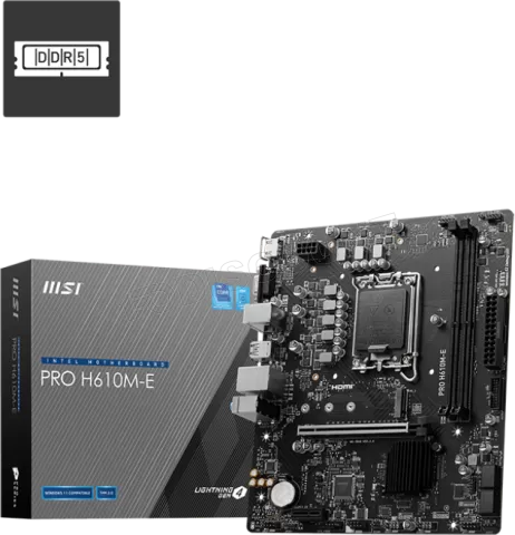 Photo de Carte Mère MSI Pro H610M-E DDR5 (Intel LGA 1700) Micro ATX