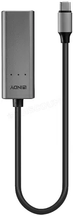 Photo de Carte Réseau Lindy USB 3.1 Type C vers RJ45 2,5 Gigabit (Gris)