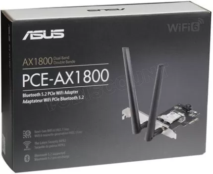 Photo de Carte Réseau PCIe WiFi 6 Asus PCE-AX1800 (AX1800)