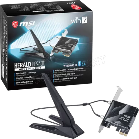 Photo de Carte Réseau PCIe WiFi 7 MSI Herald (BE9400)