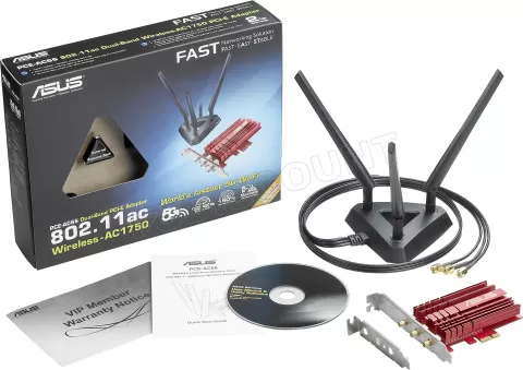 Photo de Carte Réseau PCIe Wifi Asus PCE-AC68 (AC1900)