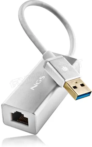 Photo de Carte Réseau USB 3.0 NGS Hacker vers RJ45 Gigabit (Argent)