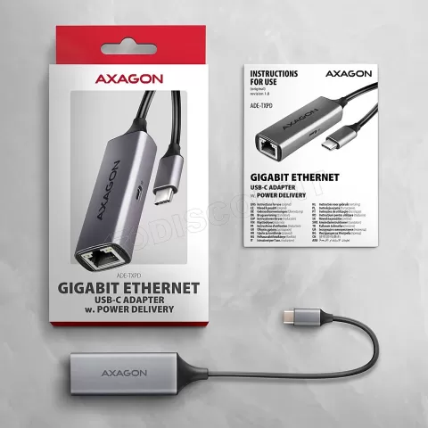 Photo de Carte réseau USB-C 3.2 Axagon ADE-TXPD Gigabit avec 1x USB-C