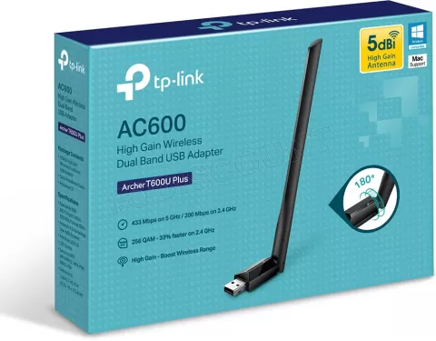 Photo de Carte Réseau USB WiFi TP-Link Archer T600U Plus (AC600)