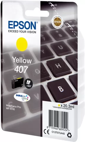 Photo de Cartouche d'encre Epson Clavier 407 (Jaune)