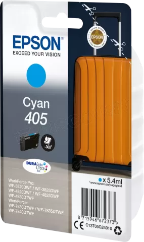 Photo de Cartouche d'encre Epson DuraBrite Ultra Valise 405 (Cyan)