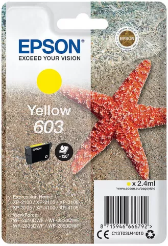 Photo de Cartouche d'encre Epson Etoile de mer 603 (Jaune)