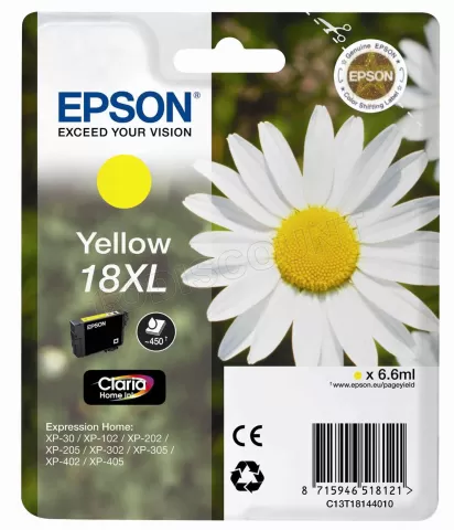 Photo de Cartouche d'encre Epson Paquerette 18 XL (Jaune)