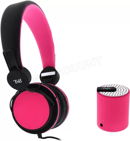 Photo de Casque avec micro T'nB Be Color (Noir/Rose)