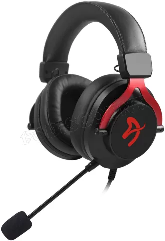 Photo de Casque Gamer filaire Arozzi Aria (Noir/Rouge)