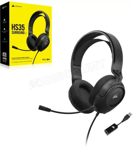 Photo de Casque Gamer filaire Corsair HS35 Surround v2 (Noir)