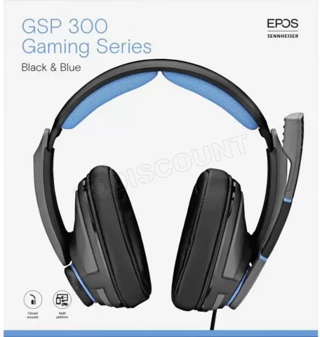 Photo de Casque Gamer filaire Epos GSP 301 (Noir/Bleu)