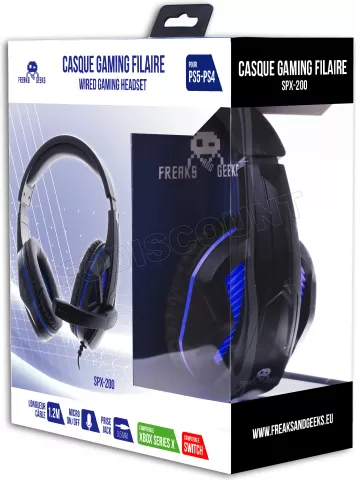 Photo de Casque Gamer filaire Freaks & Geeks SPX-200 pour PS4/Switch/XboxOne (Noir)