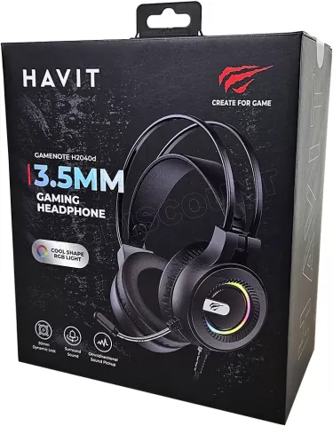 Photo de Casque Gamer filaire Havit H2040d RGB (Noir)