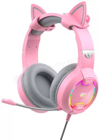 Photo de Casque Gamer filaire Havit H2233d RGB (Rose)