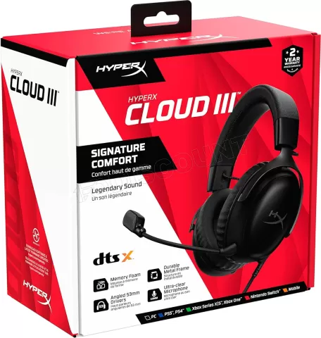 Photo de Casque Gamer filaire HyperX Cloud III (Noir)