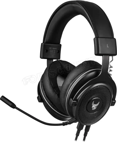 Photo de Casque Gamer filaire L33T Gaming Huginn 7.1 LED (Noir)