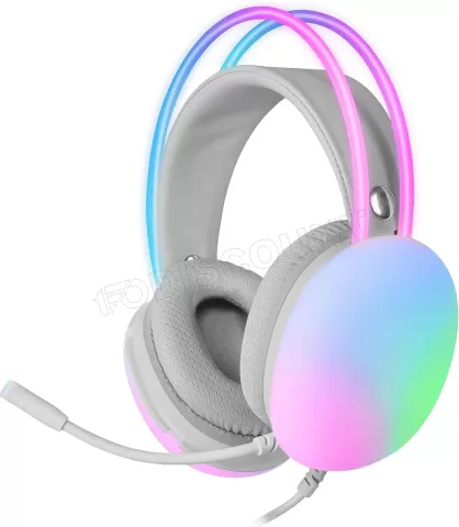 Photo de Casque Gamer filaire Mars Gaming MH-Glow RGB (Blanc)