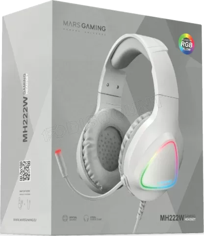 Photo de Casque Gamer filaire Mars Gaming MH222 RGB (Blanc)