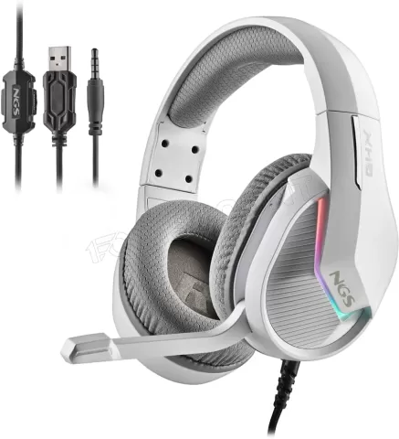 Photo de Casque Gamer filaire NGS GHX-515 RGB (Blanc/Gris)