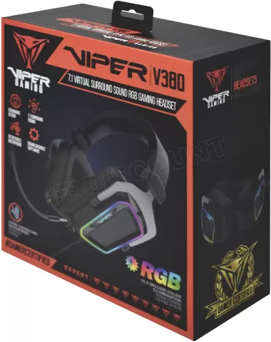 Photo de Casque Gamer filaire Patriot Viper V380 7.1 RGB (Noir)