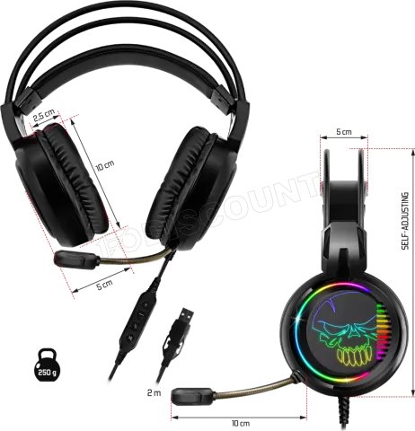 Photo de Casque Gamer filaire Spirit of Gamer Elite-H10 RGB (Noir)