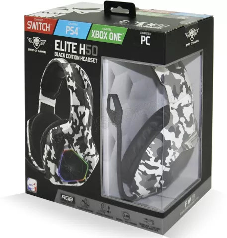 Photo de Casque Gamer filaire Spirit of Gamer Elite-H50 (Blanc)