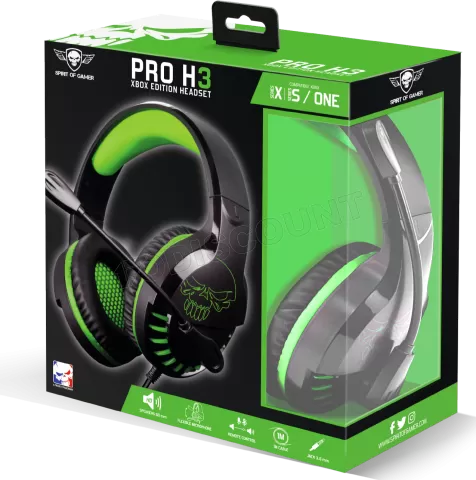 Photo de Casque Gamer filaire Spirit of Gamer Pro H3 Xbox Edition (Noir/Vert)